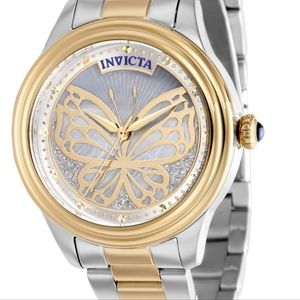 Silver & Gold Tone Mother of Pearl Invicta Wildflower Collection Watch